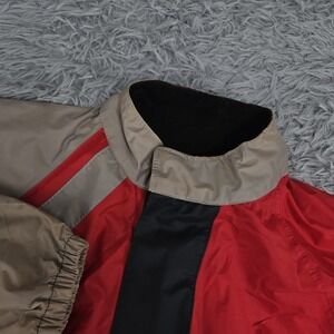 Tour Master Mens XL Red Black Tan PVC Coated Nylon Riding Motorcycle Jacket